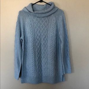 Blue turtleneck sweater